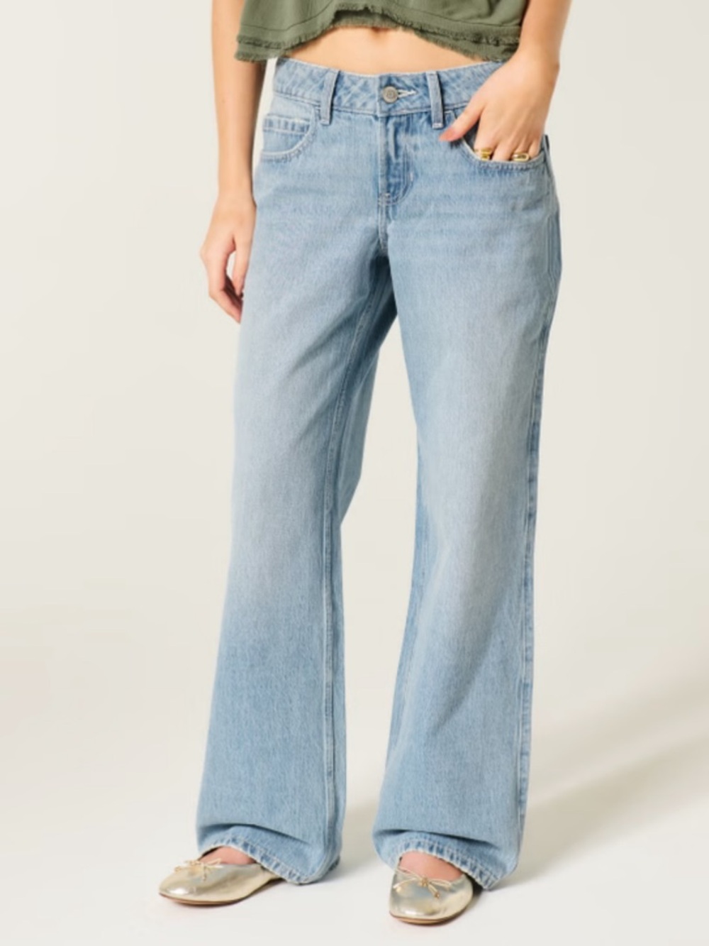 Hollister Light Blue Wide-Leg Jeans